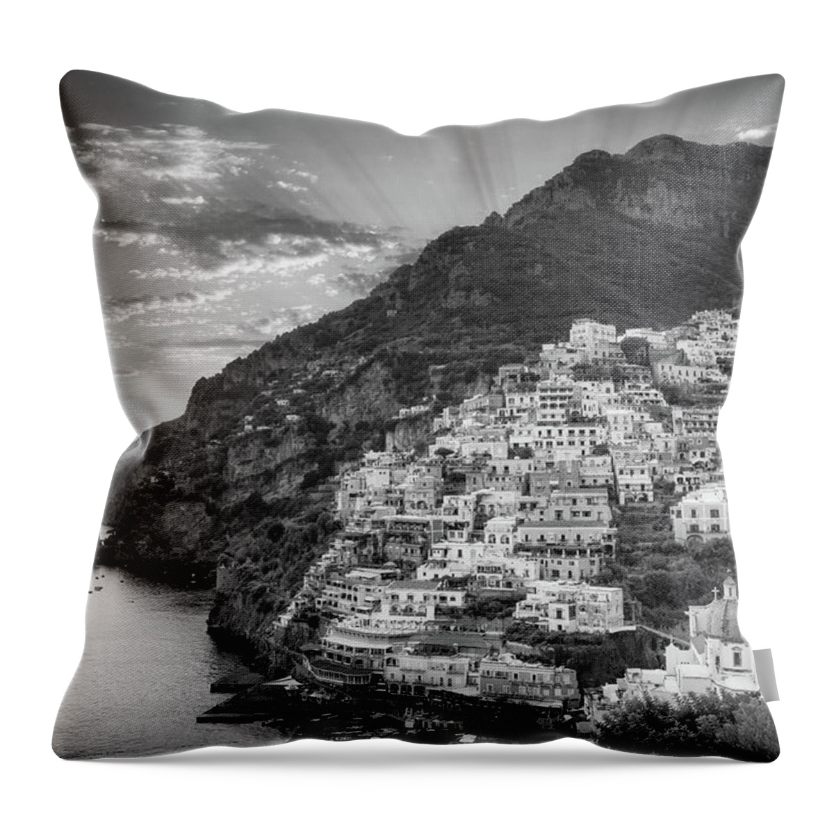 Amalfi Throw Pillow featuring the photograph Positano Sunset #2 by Inge Johnsson