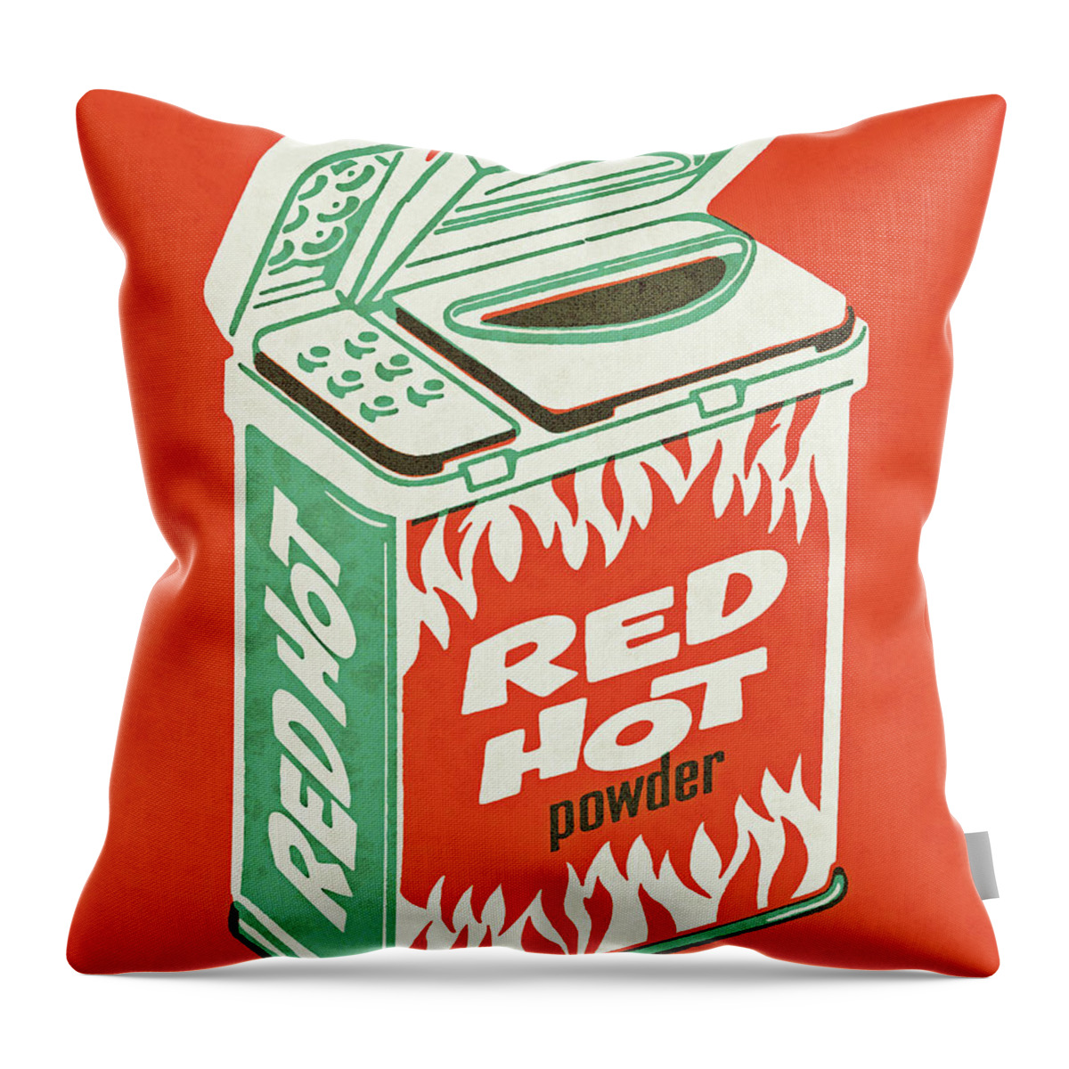 Box Throw Pillow featuring the drawing Red Hot Powder Container #2 by CSA Images