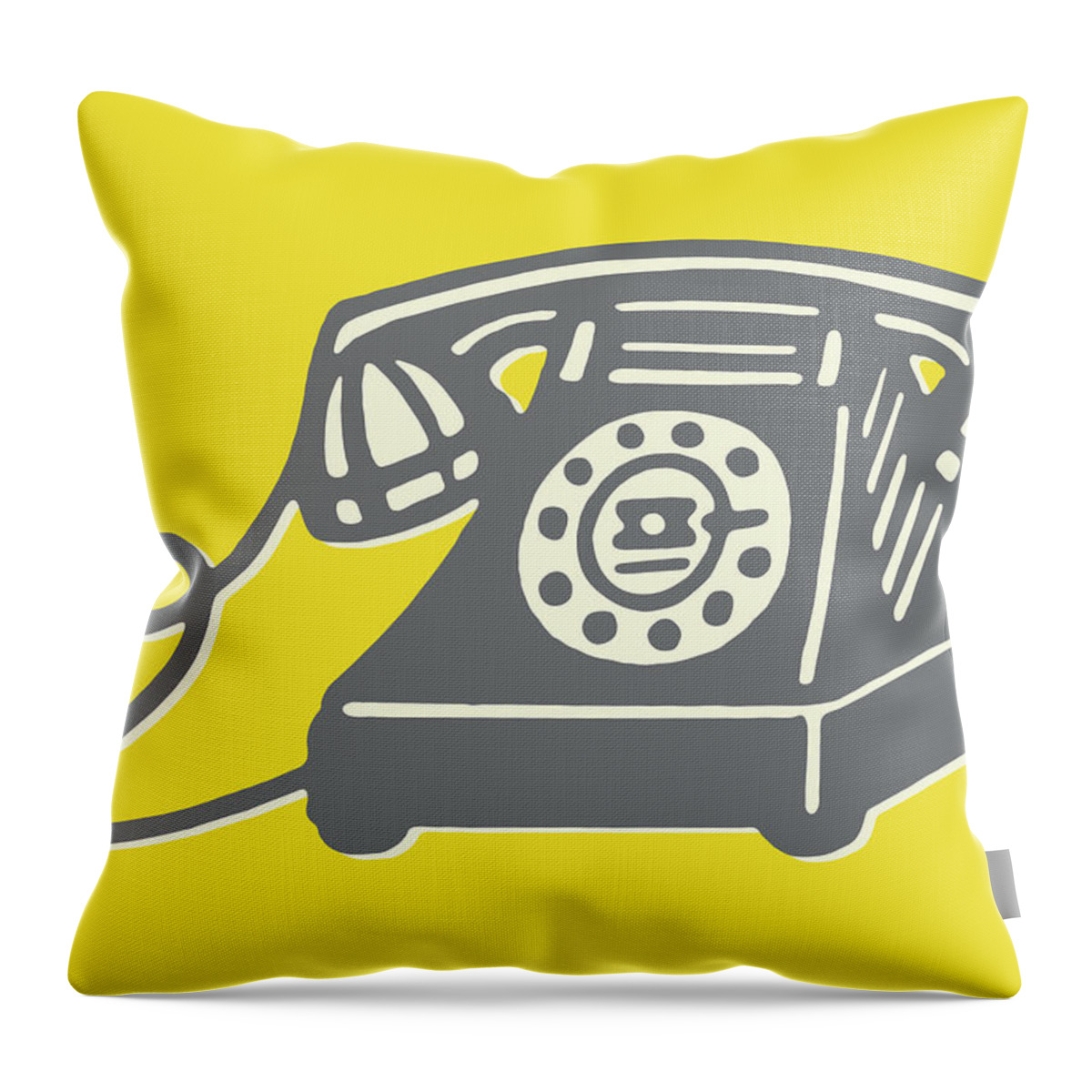 Call Throw Pillow featuring the drawing Rotary Phone #2 by CSA Images