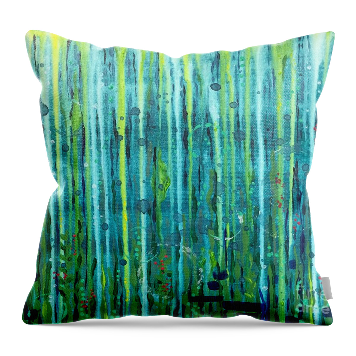 Abstract Throw Pillow featuring the painting 2 Samuel 22.17 by Allison Fox