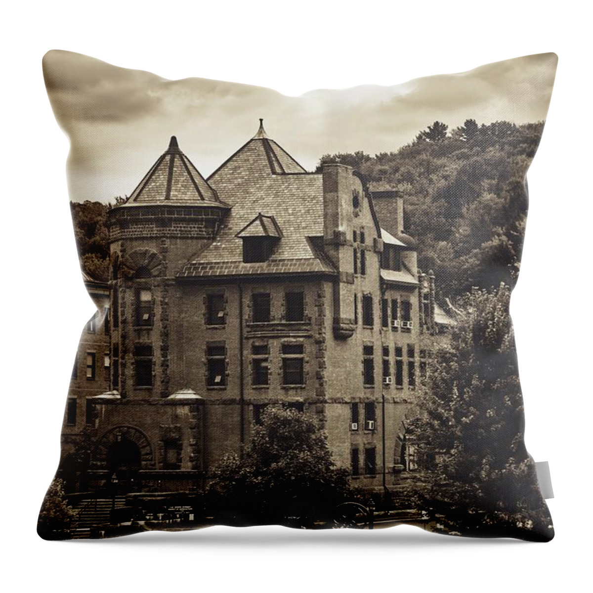 State Agriculture Building Throw Pillow featuring the photograph State Agriculture Building - Montpelier, Vermont #2 by Mountain Dreams