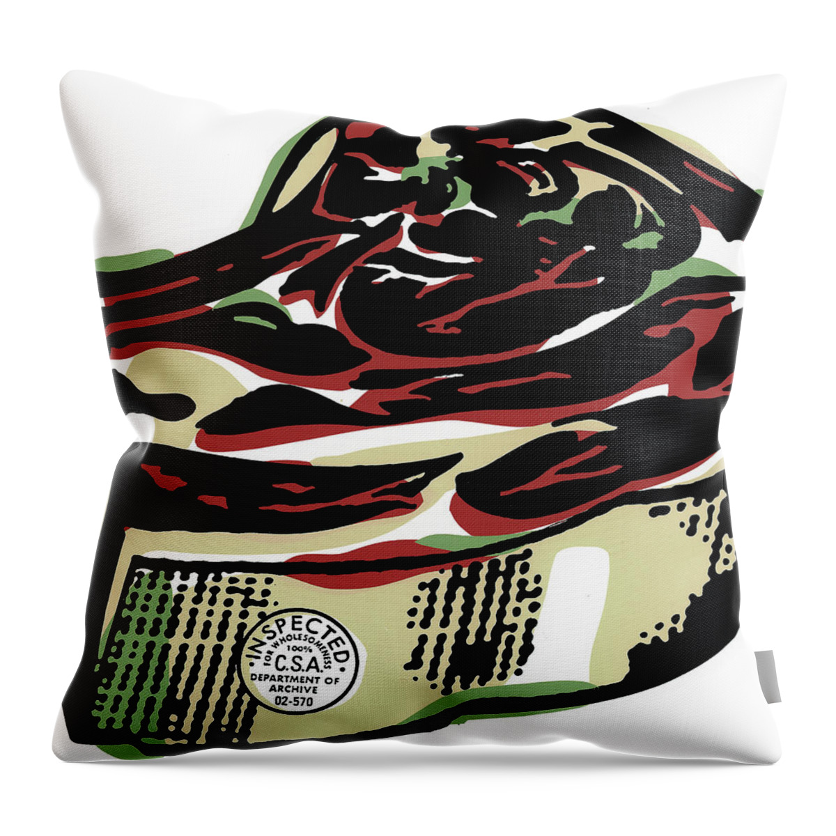 Barbecue Throw Pillow featuring the drawing Steak #2 by CSA Images