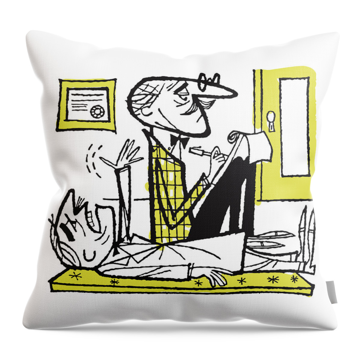 Adult Throw Pillow featuring the drawing Therapy #2 by CSA Images