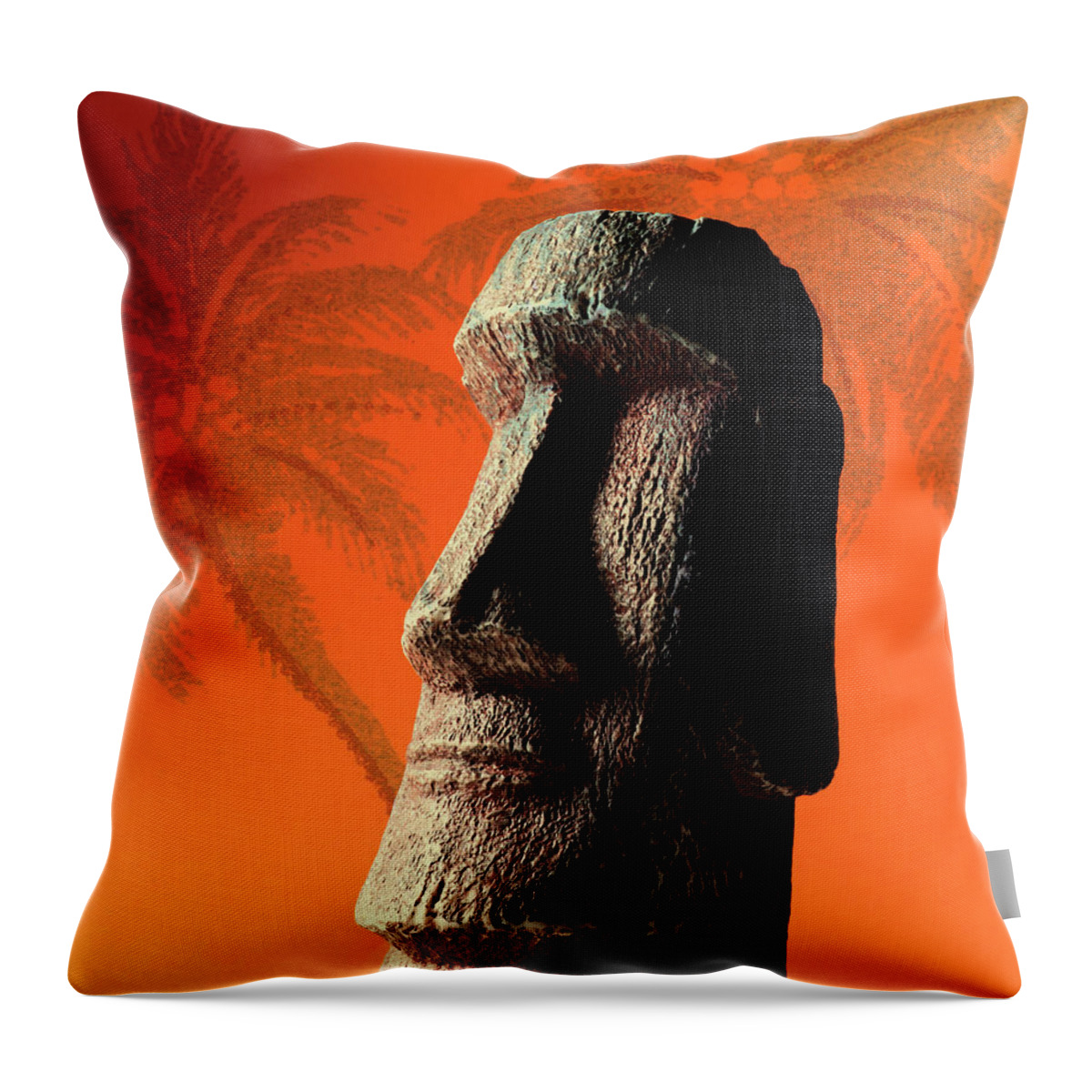 Black Magic Throw Pillow featuring the drawing Tiki Figure #2 by CSA Images