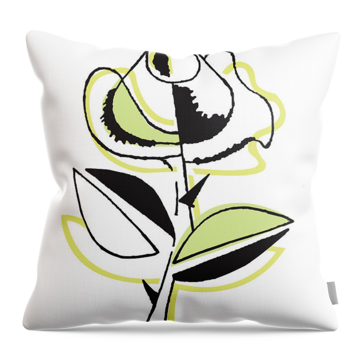 Bloom Throw Pillow featuring the drawing Tulip #2 by CSA Images