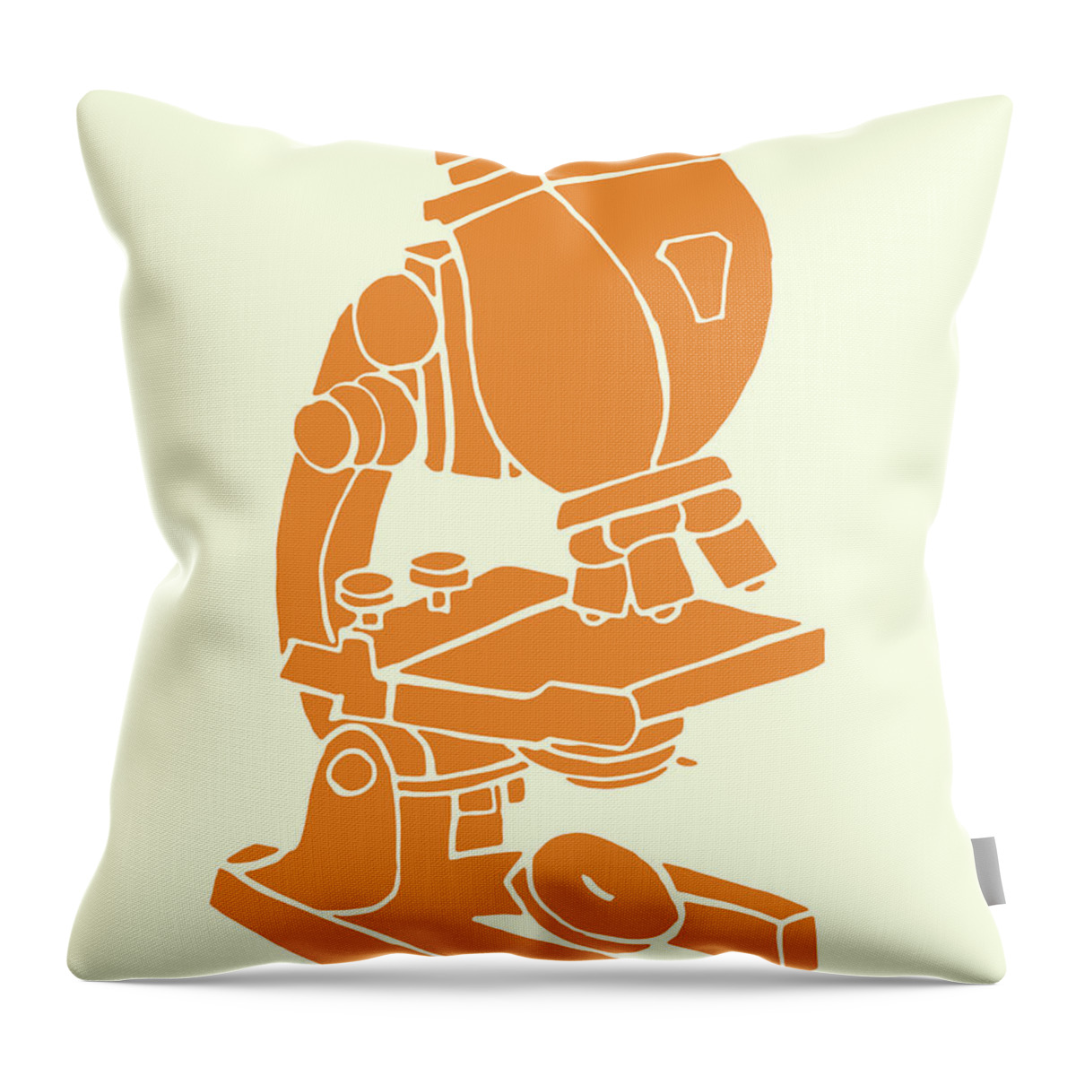 Biology Throw Pillow featuring the drawing Microscope #20 by CSA Images