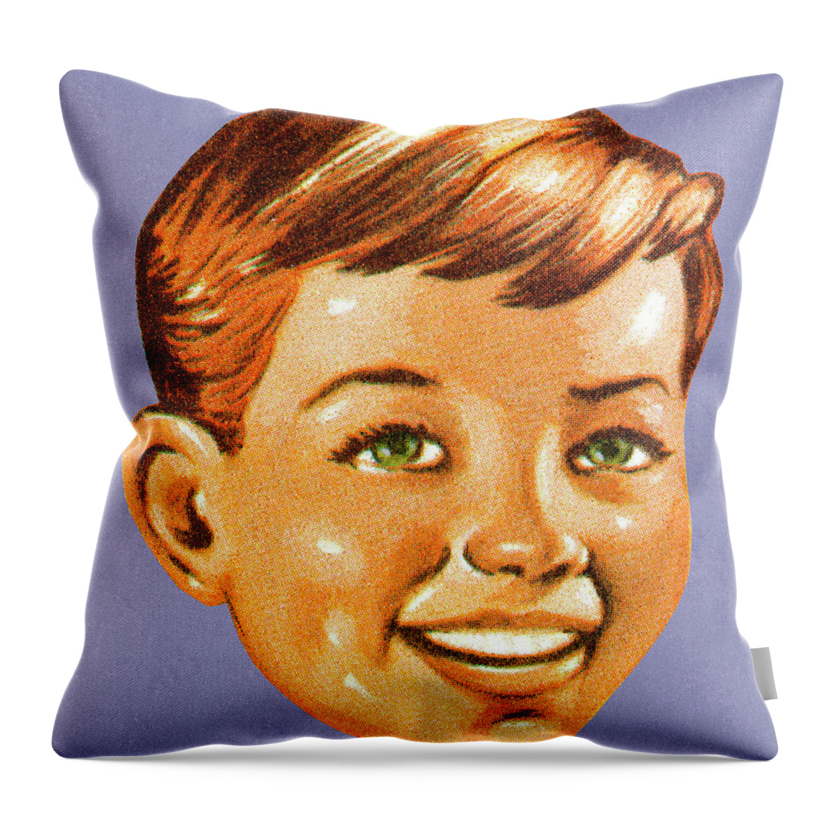 Boy Throw Pillow featuring the drawing Smiling Boy #20 by CSA Images