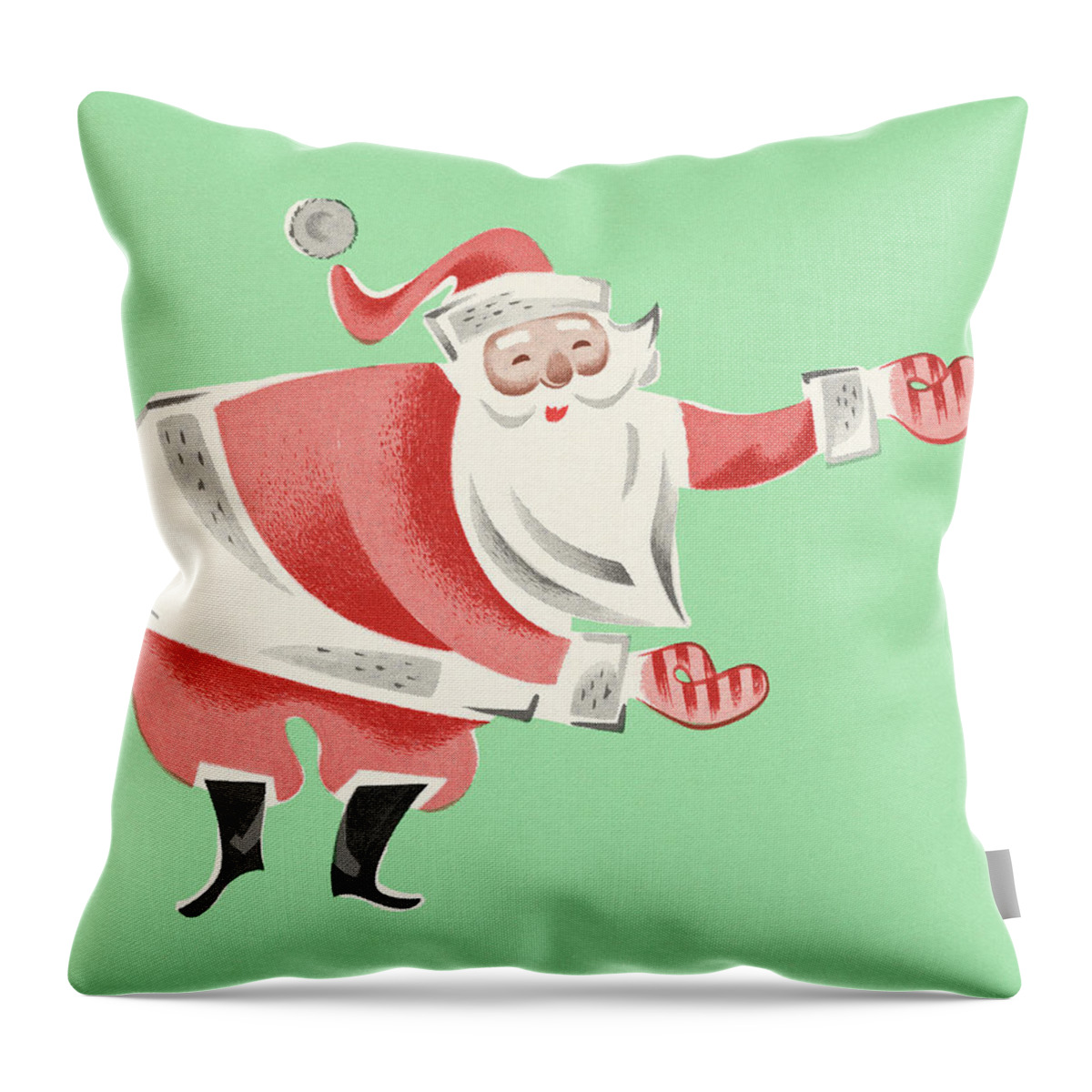 Adult Throw Pillow featuring the drawing Santa Claus #21 by CSA Images