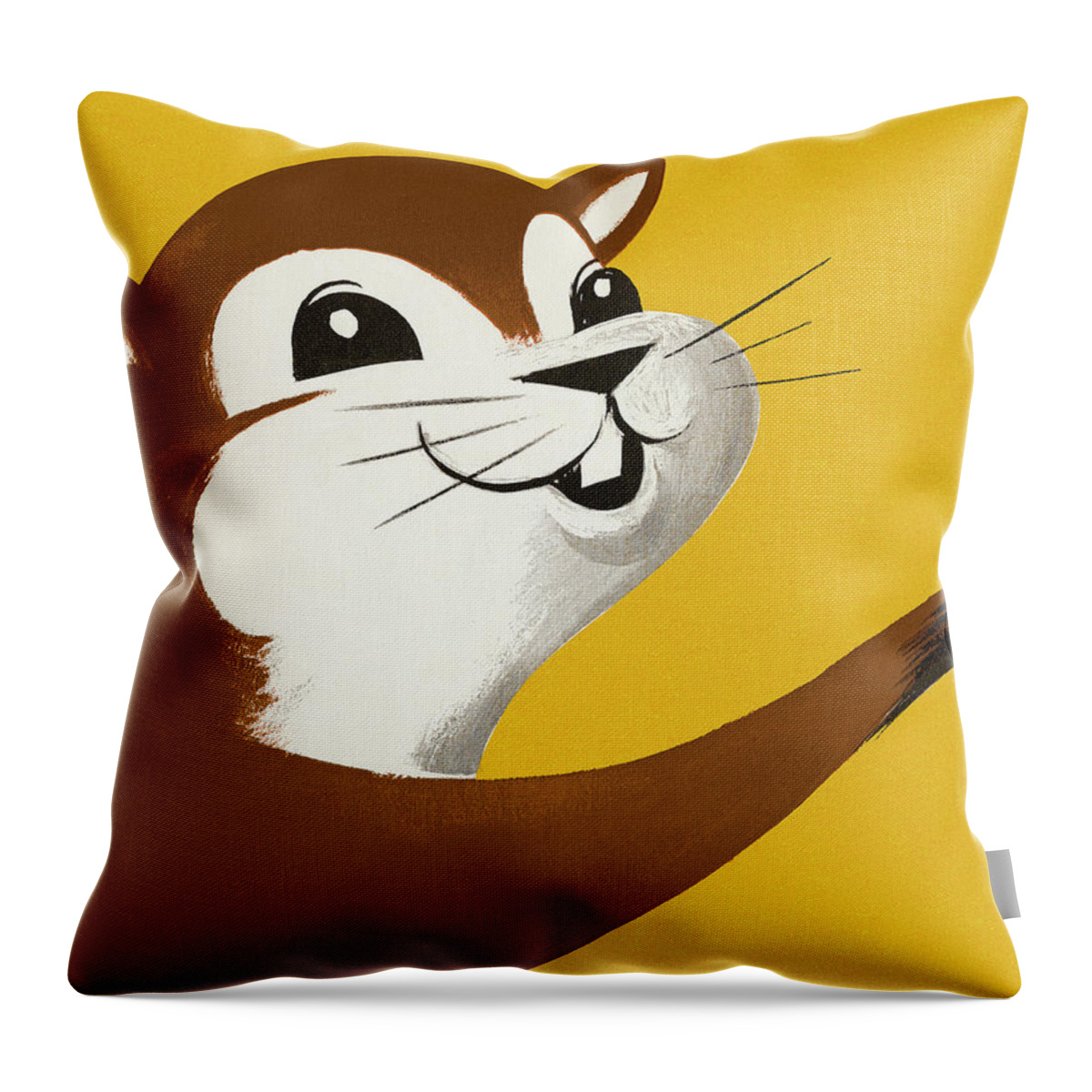 Animal Throw Pillow featuring the drawing Squirrel #22 by CSA Images