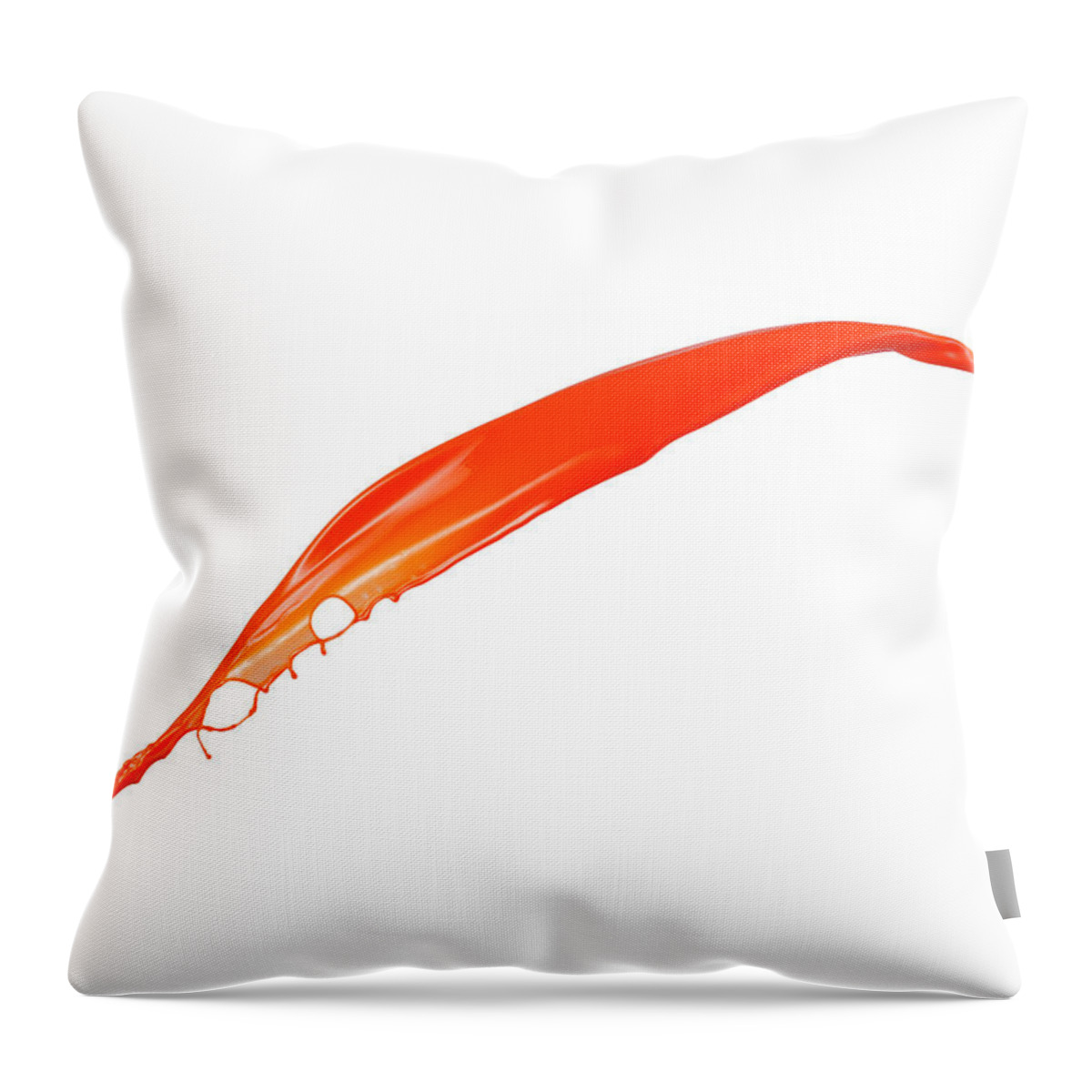Orange Color Throw Pillow featuring the photograph Splashing Of The Color Paint #25 by Level1studio