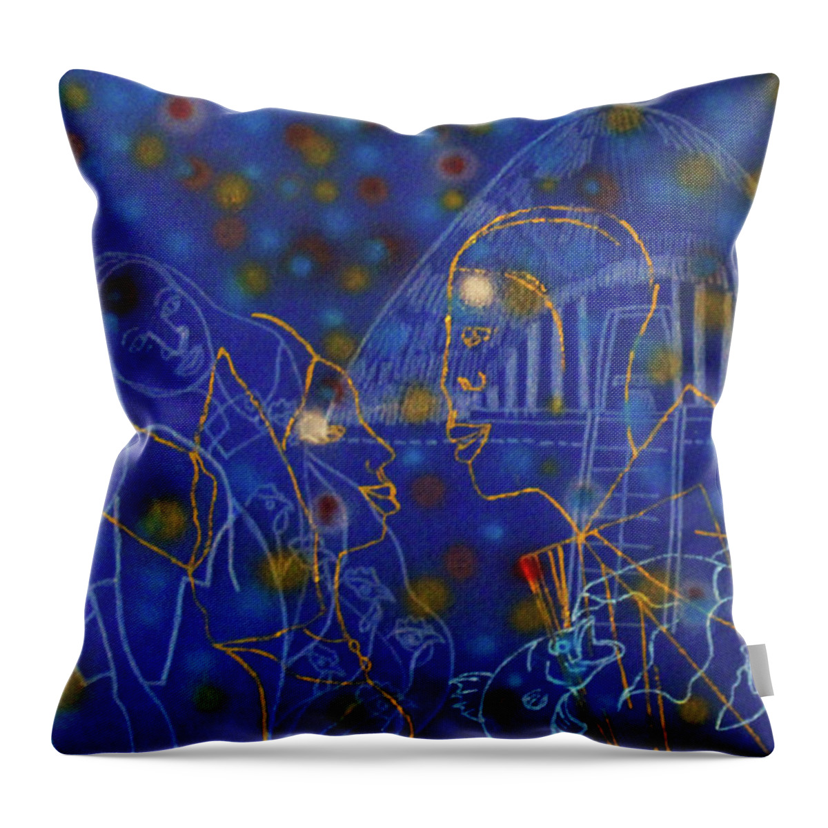 Jesus Throw Pillow featuring the painting Kintu and Nambi #254 by Gloria Ssali