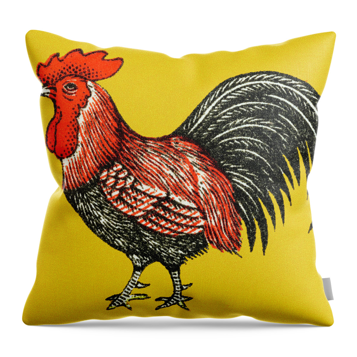 Agriculture Throw Pillow featuring the drawing Rooster #26 by CSA Images