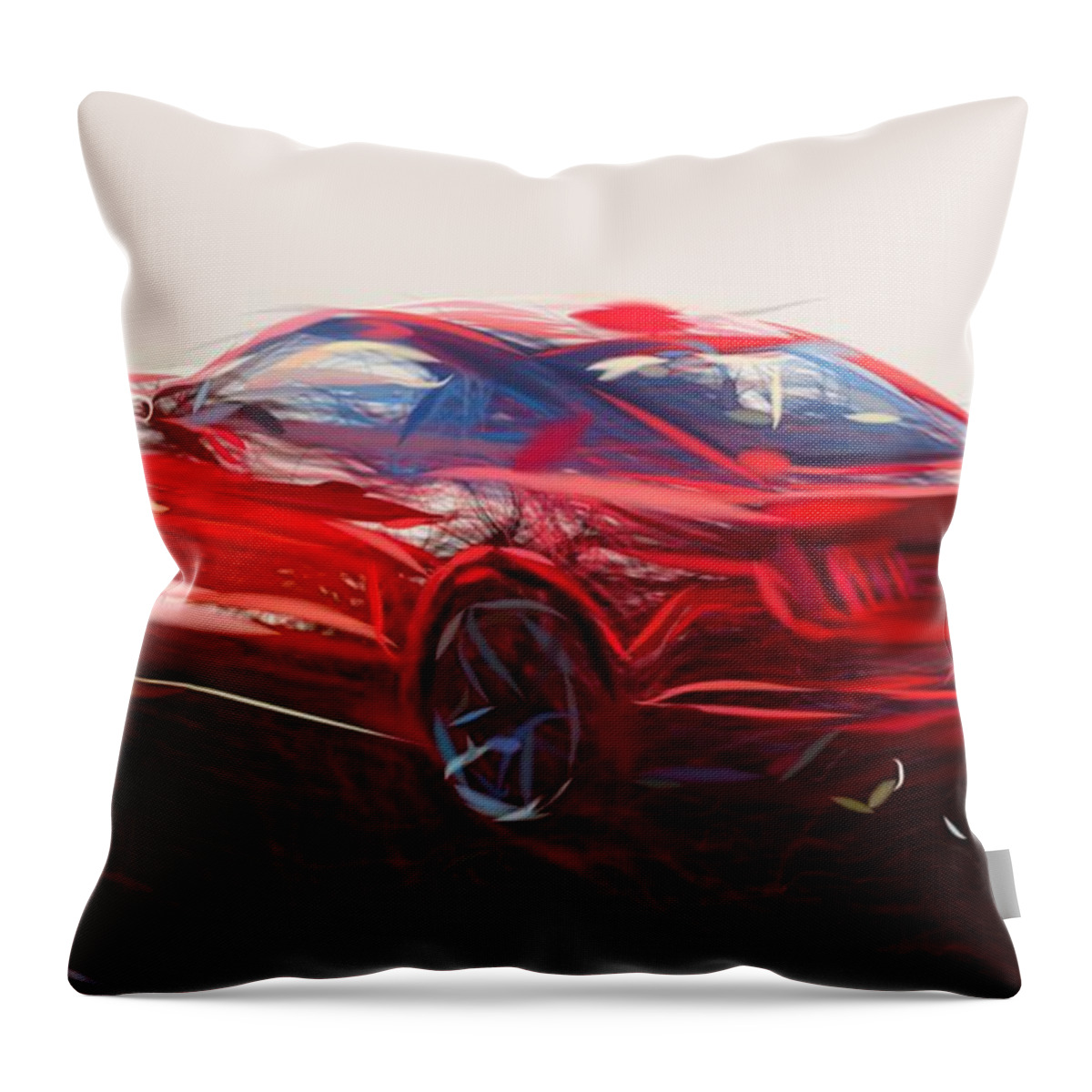 Ford Throw Pillow featuring the digital art Ford Mustang GT Draw #27 by CarsToon Concept