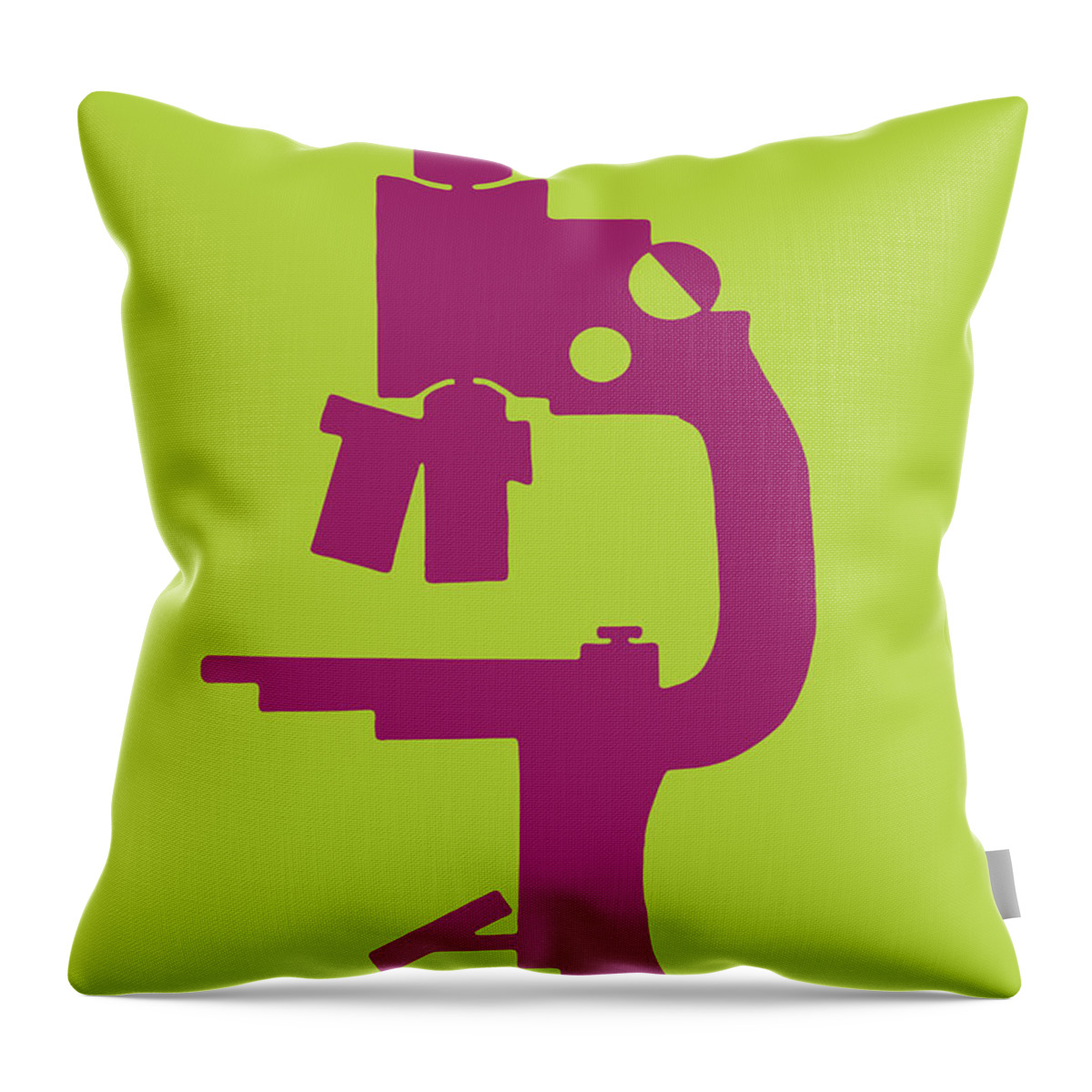 Biology Throw Pillow featuring the drawing Microscope #27 by CSA Images