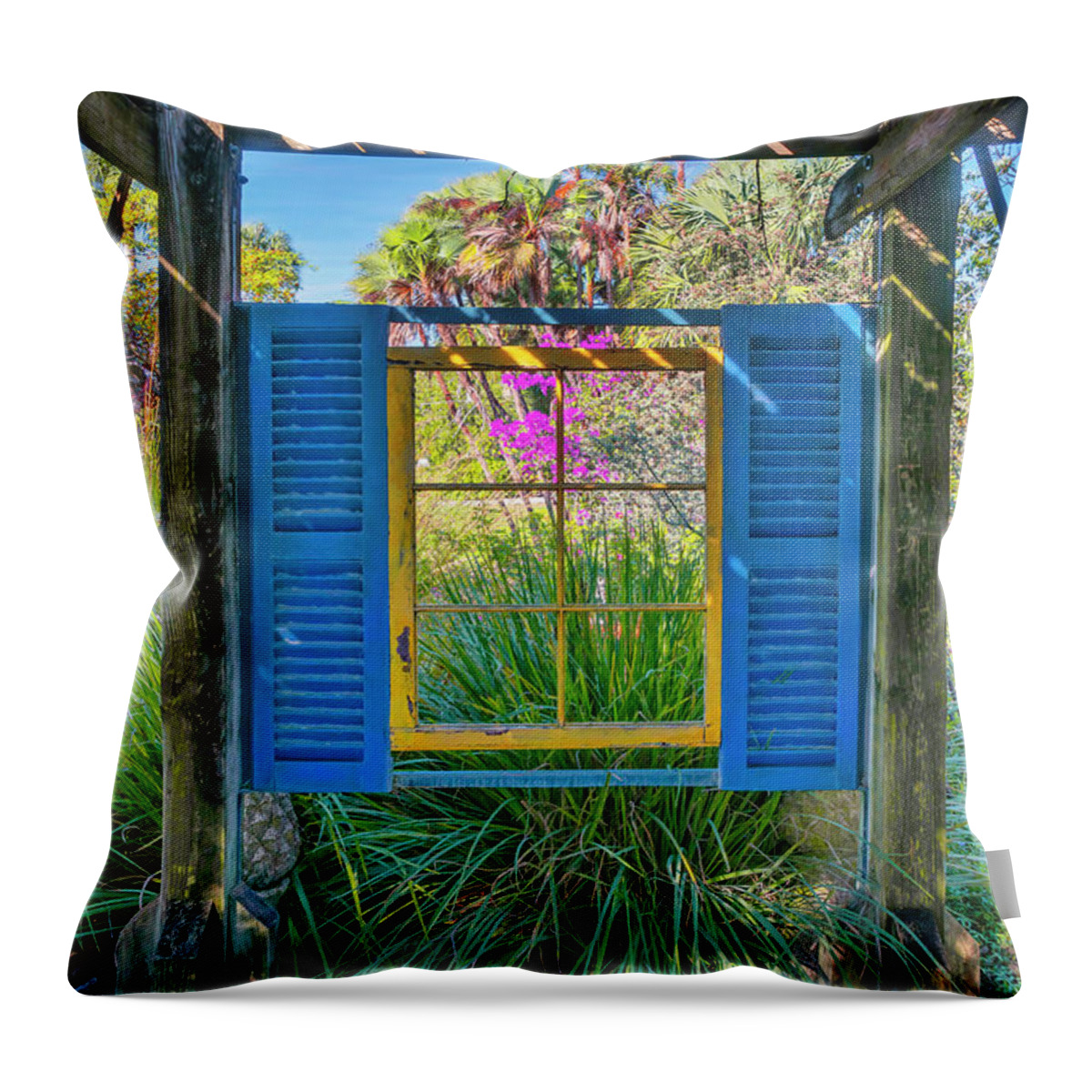 Estock Throw Pillow featuring the digital art Botanic Garden, West Palm Beach, Fl #28 by Laura Zeid