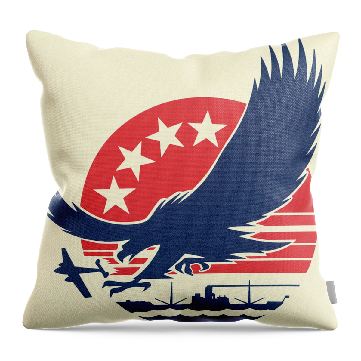 4th Of July Throw Pillow featuring the drawing Eagle #28 by CSA Images