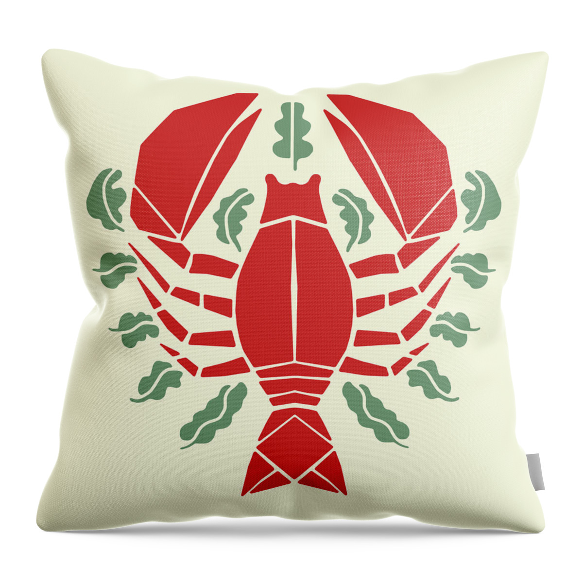 Campy Throw Pillow featuring the drawing Lobster #28 by CSA Images