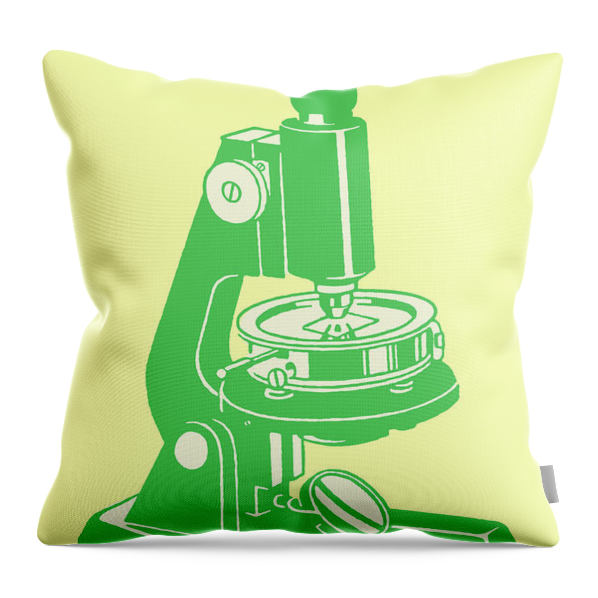 Biology Throw Pillow featuring the drawing Microscope #28 by CSA Images