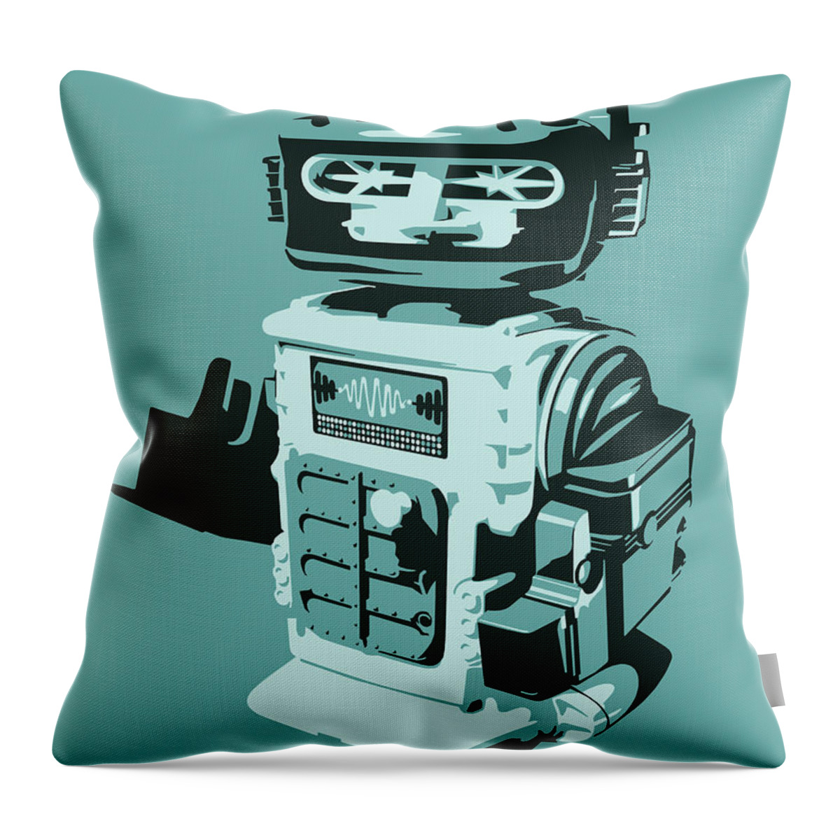 Ai Throw Pillow featuring the drawing Robot #28 by CSA Images