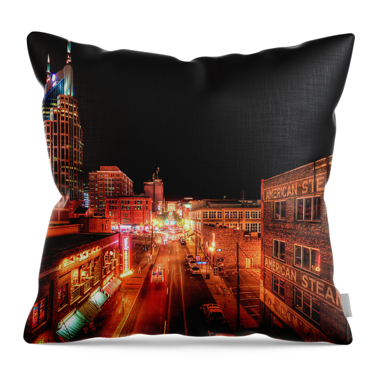 Scenics Throw Pillow featuring the photograph 2nd Avenue In Nashville by Malcolm Macgregor