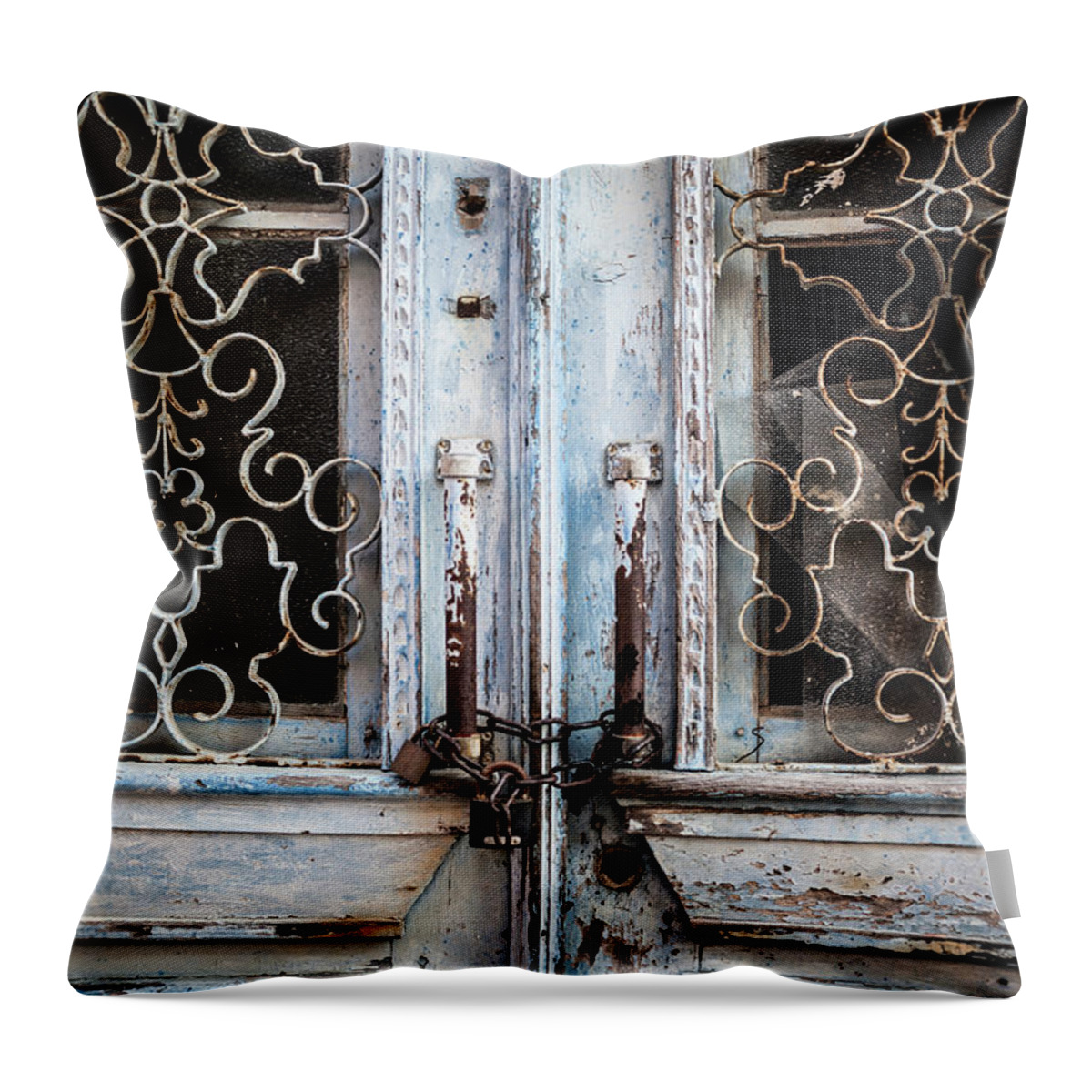 Handle Throw Pillow featuring the photograph Classic Style Door #3 by 123ducu