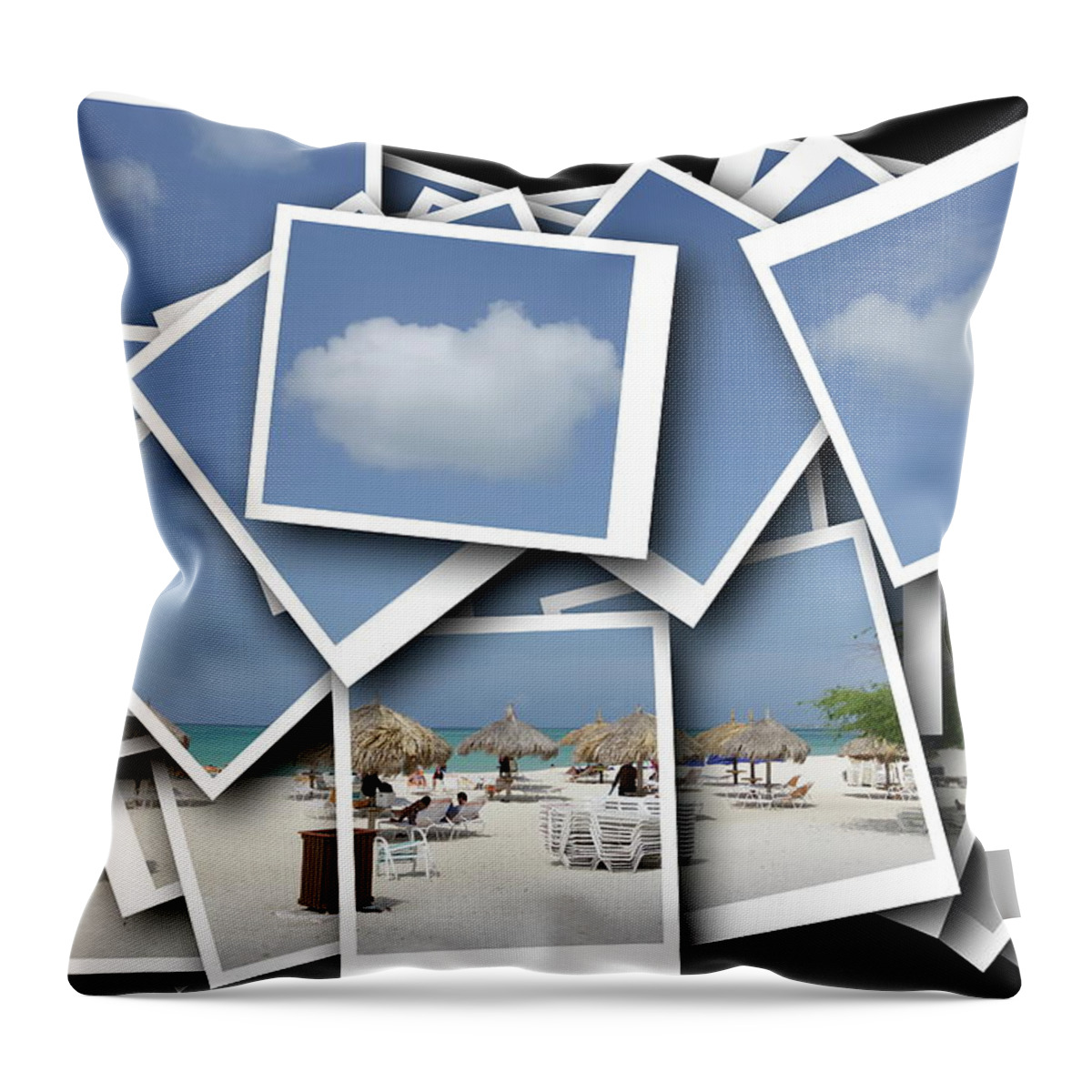 Eagle Beach Throw Pillow featuring the photograph Divi-Divi Tree on Aruba Beach #3 by Darryl Brooks