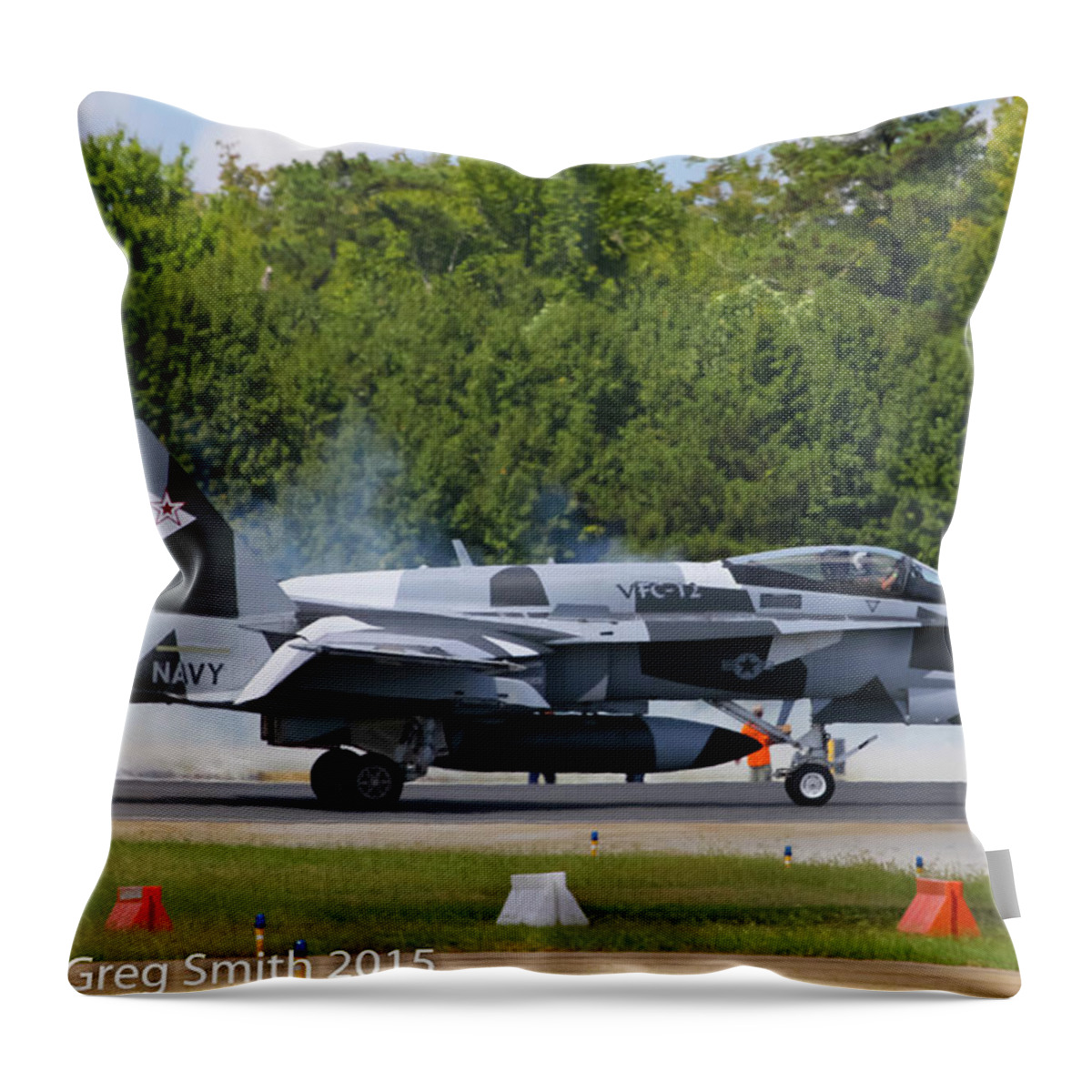 F18 Throw Pillow featuring the photograph F18 #3 by Greg Smith