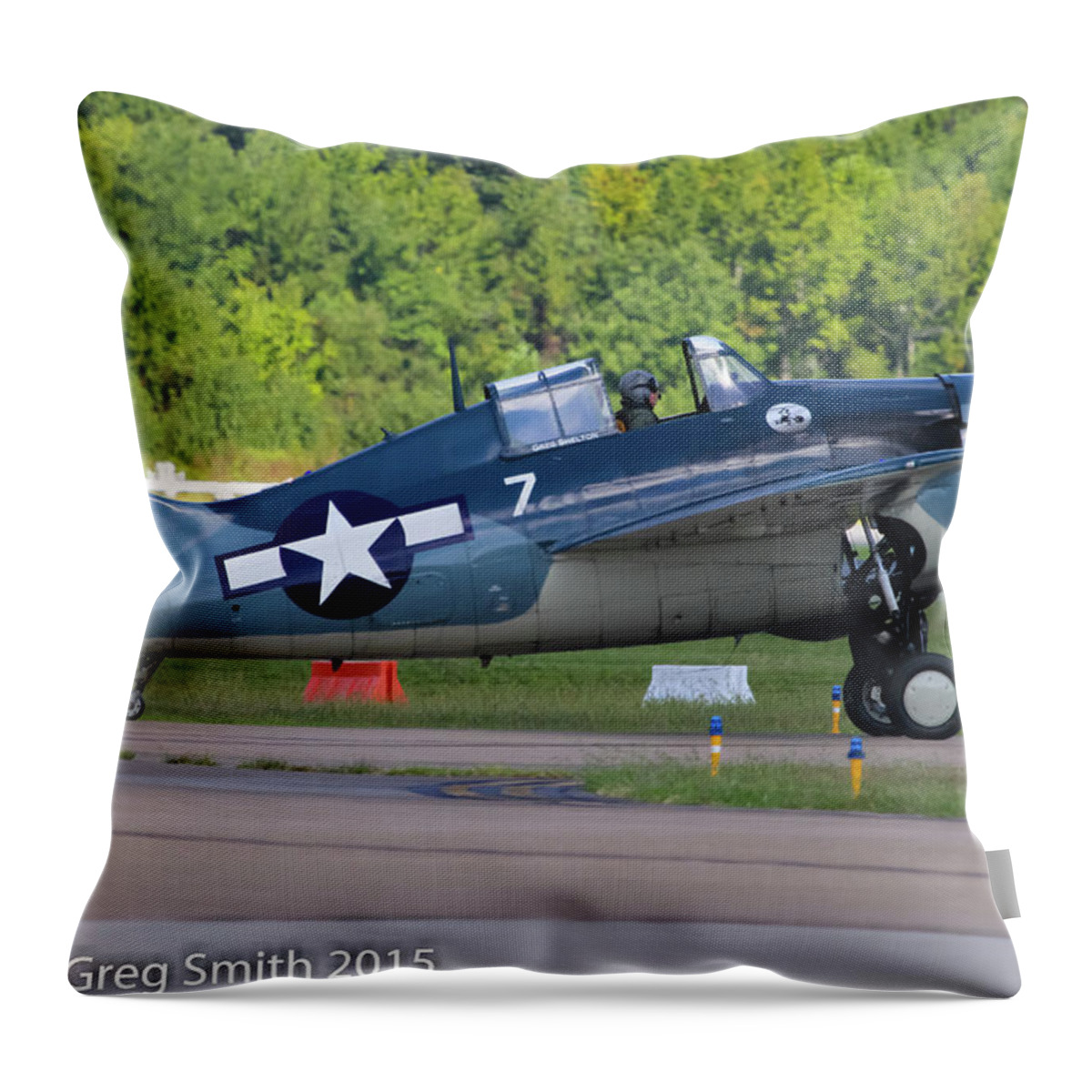F4f Wildcat Throw Pillow featuring the photograph F4F Wildcat #3 by Greg Smith