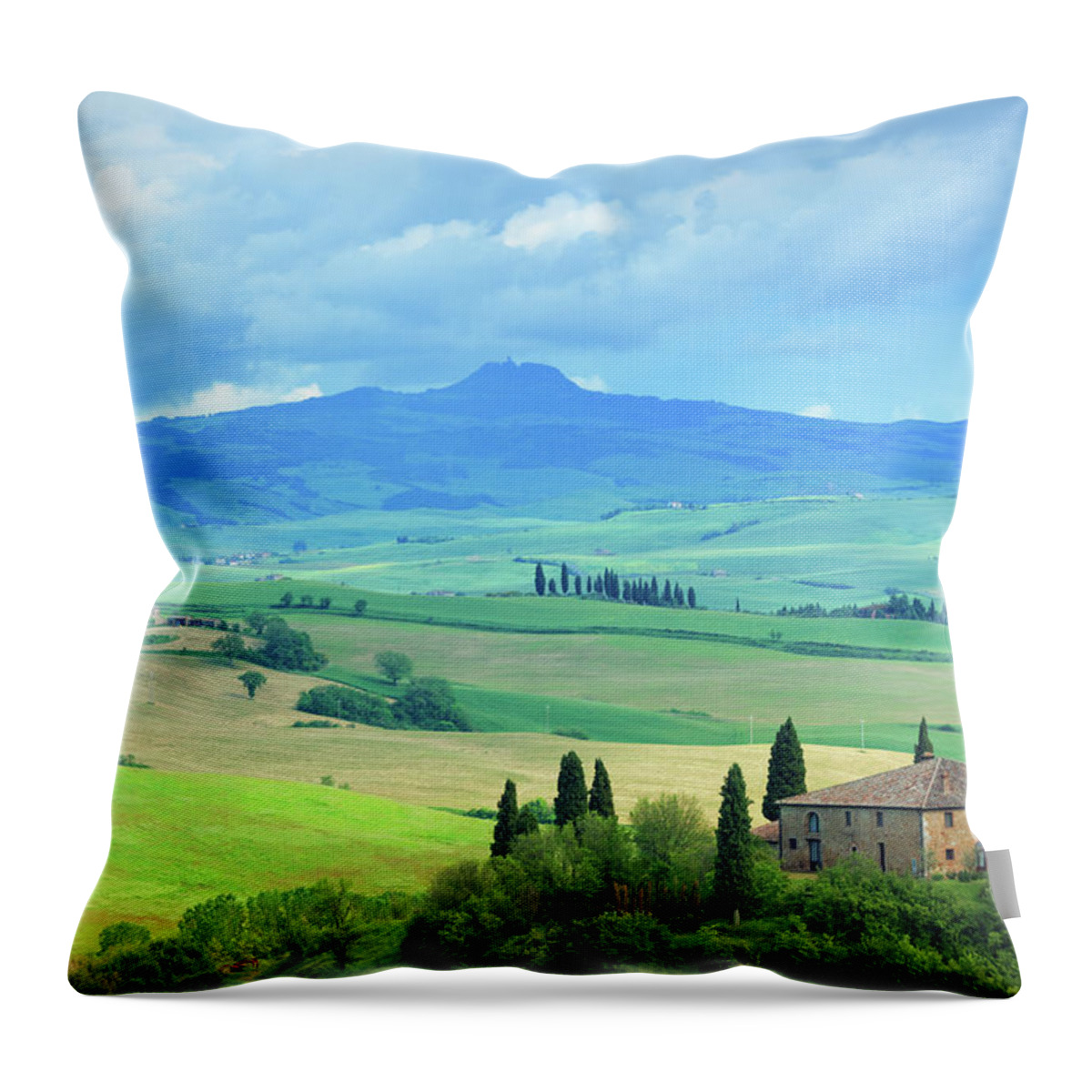 Scenics Throw Pillow featuring the photograph Farm In Tuscany #3 by Mammuth