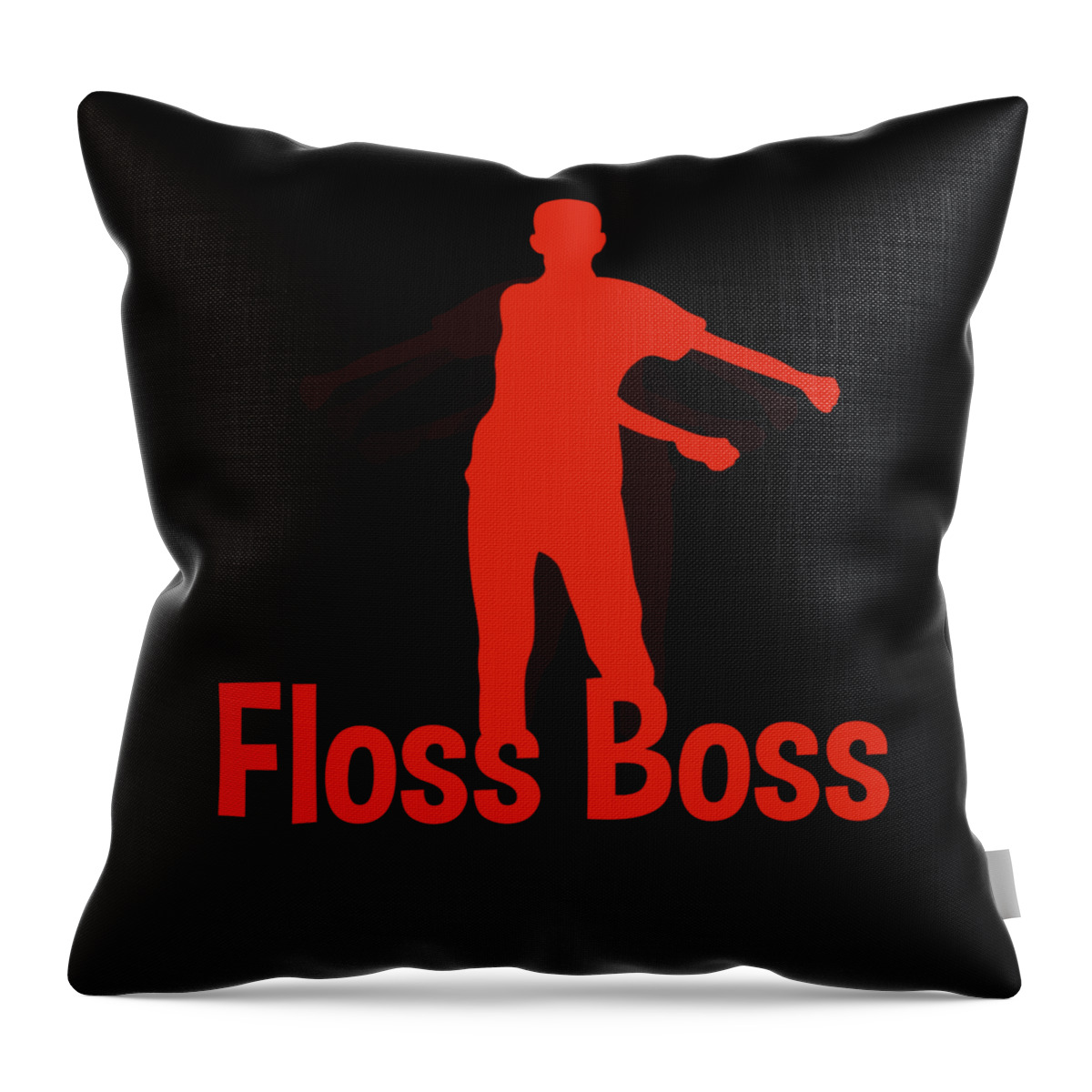Funny Tshirt Throw Pillow featuring the digital art Floss Like a Boss Gift for School Kids Youth for School Dance or Party #1 by Martin Hicks