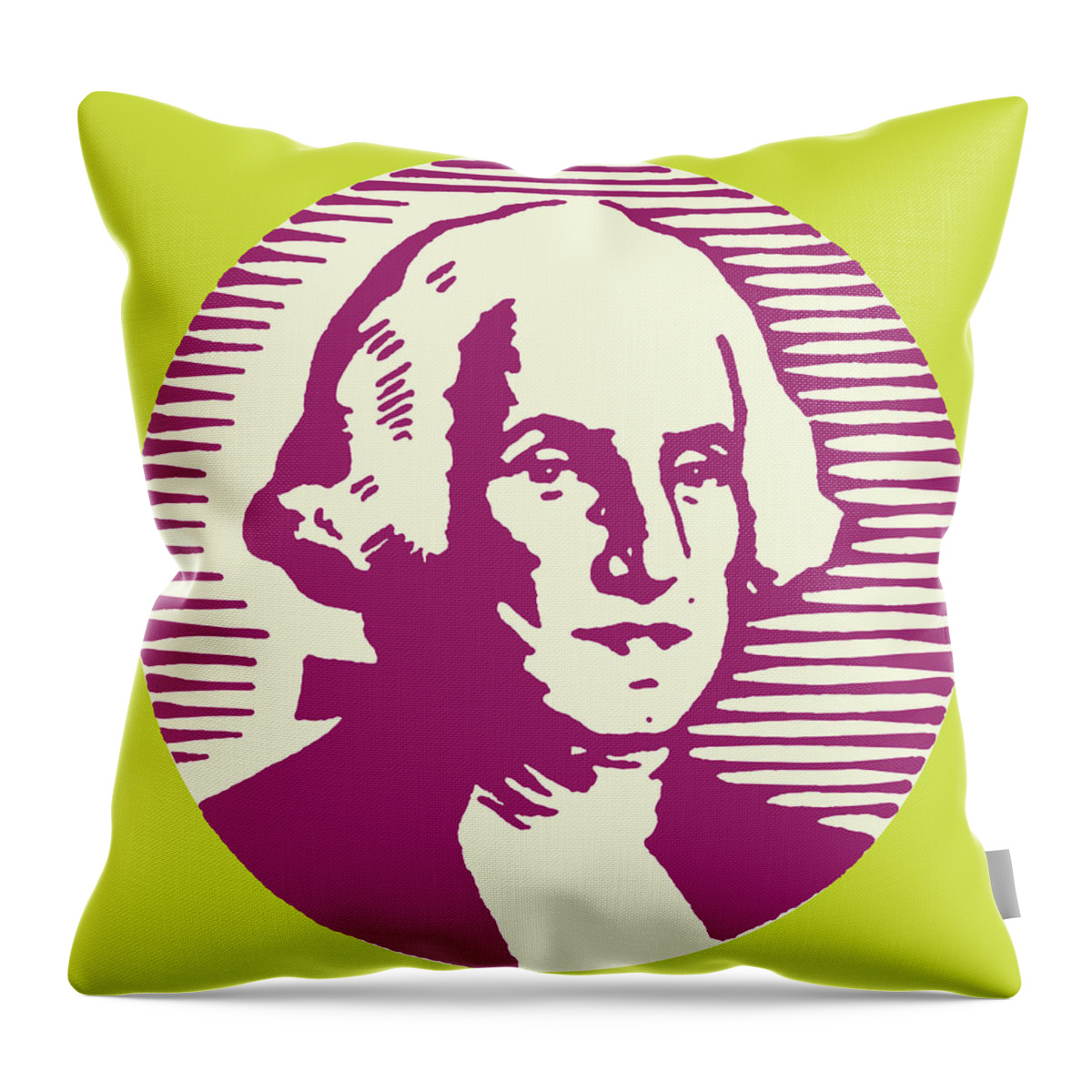 America Throw Pillow featuring the drawing George Washington #3 by CSA Images
