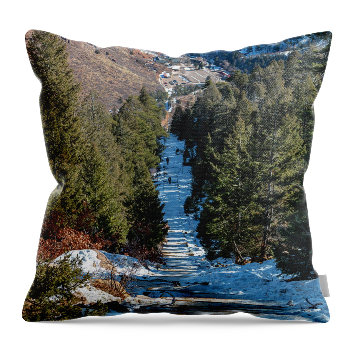 Incline Throw Pillow featuring the photograph Manitou Incline in Winter #4 by Steven Krull
