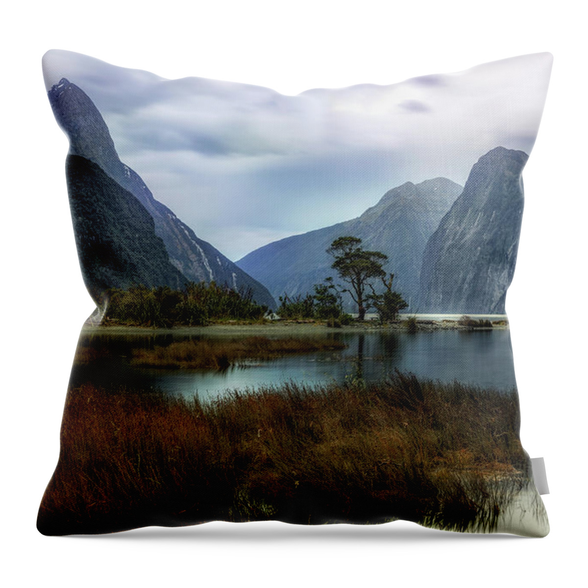 Milford Sound Throw Pillow featuring the photograph Milford Sound - New Zealand #3 by Joana Kruse