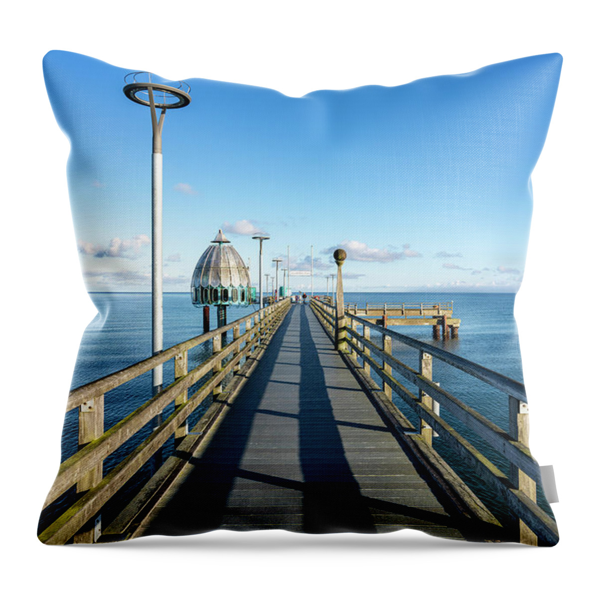 Ip_71342220 Throw Pillow featuring the photograph Morning Mood On The Baltic Sea Beach Of The Baltic Sea Spa Zingst, Fischland-darss-zingst, Mecklenburg-western Pomerania, Germany. #3 by Franz Subauer