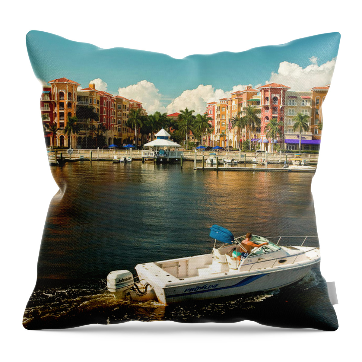 Estock Throw Pillow featuring the digital art Naples Florida #3 by Laura Zeid
