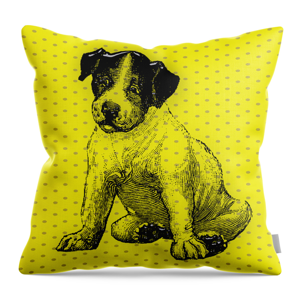 Dog Throw Pillow featuring the mixed media Puppy Love #3 by Marvin Blaine