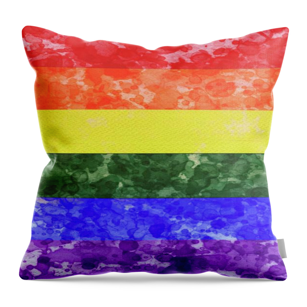 Rainbow Throw Pillow featuring the digital art Rainbow Pride #3 by Esoterica Art Agency