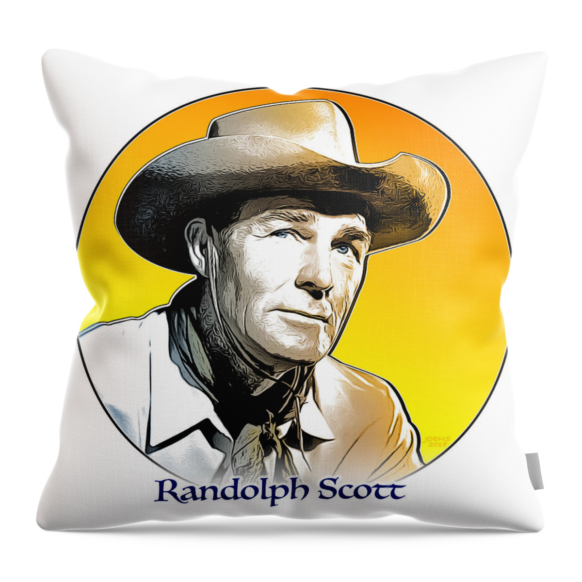 Randolph Scott Throw Pillow featuring the digital art Randolph Scott #3 by Greg Joens