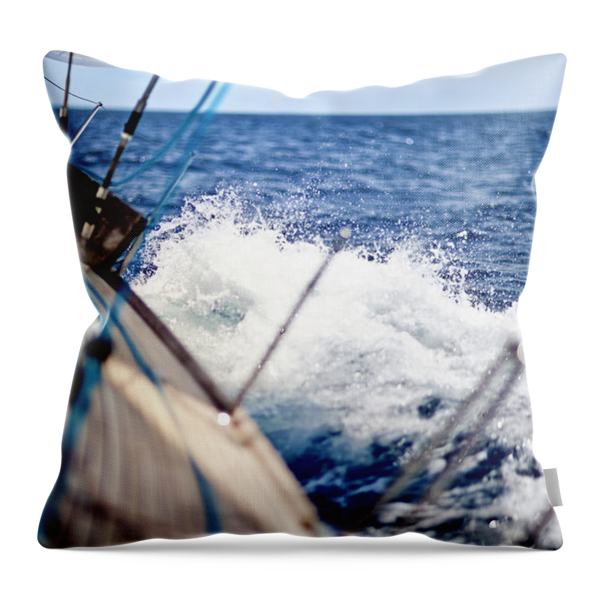 Curve Throw Pillow featuring the photograph Sailing In The Wind With Sailboat #3 by Mbbirdy
