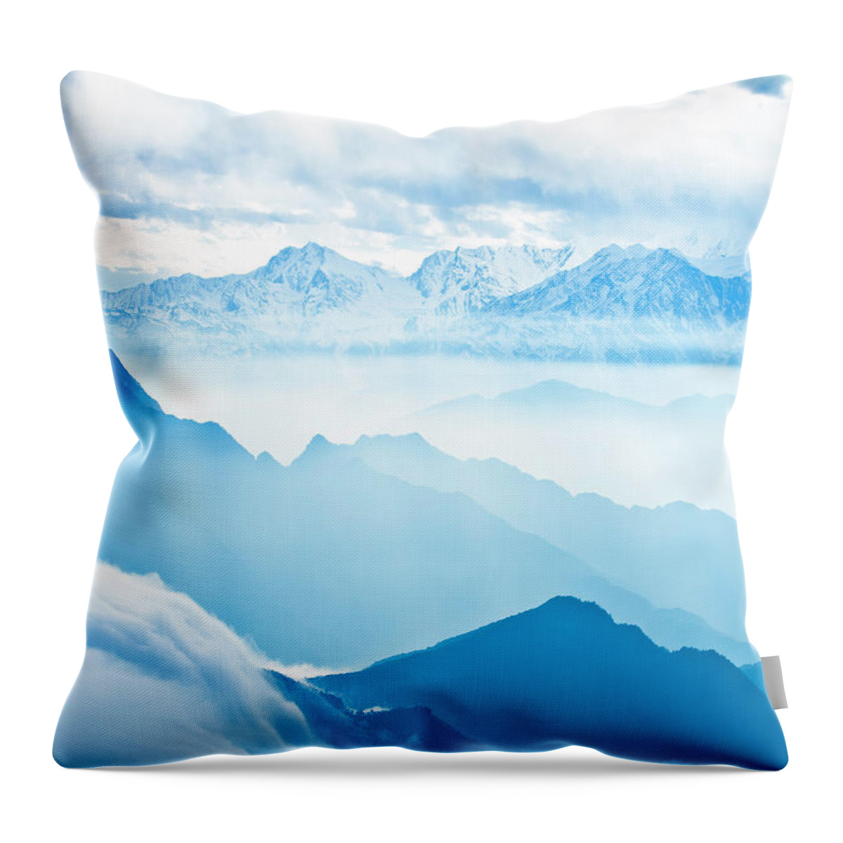 Chinese Culture Throw Pillow featuring the photograph Sea Of Clouds #3 by 4x-image