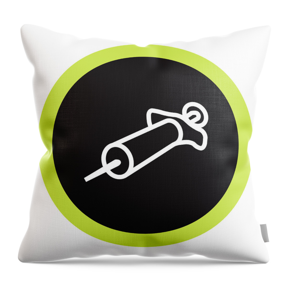 Addiction Throw Pillow featuring the drawing Syringe #3 by CSA Images