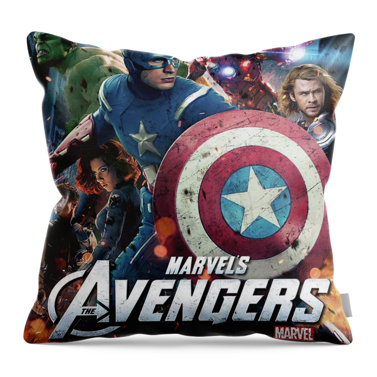 Marvel Throw Pillow featuring the digital art The Avengers #3 by Mikebimages