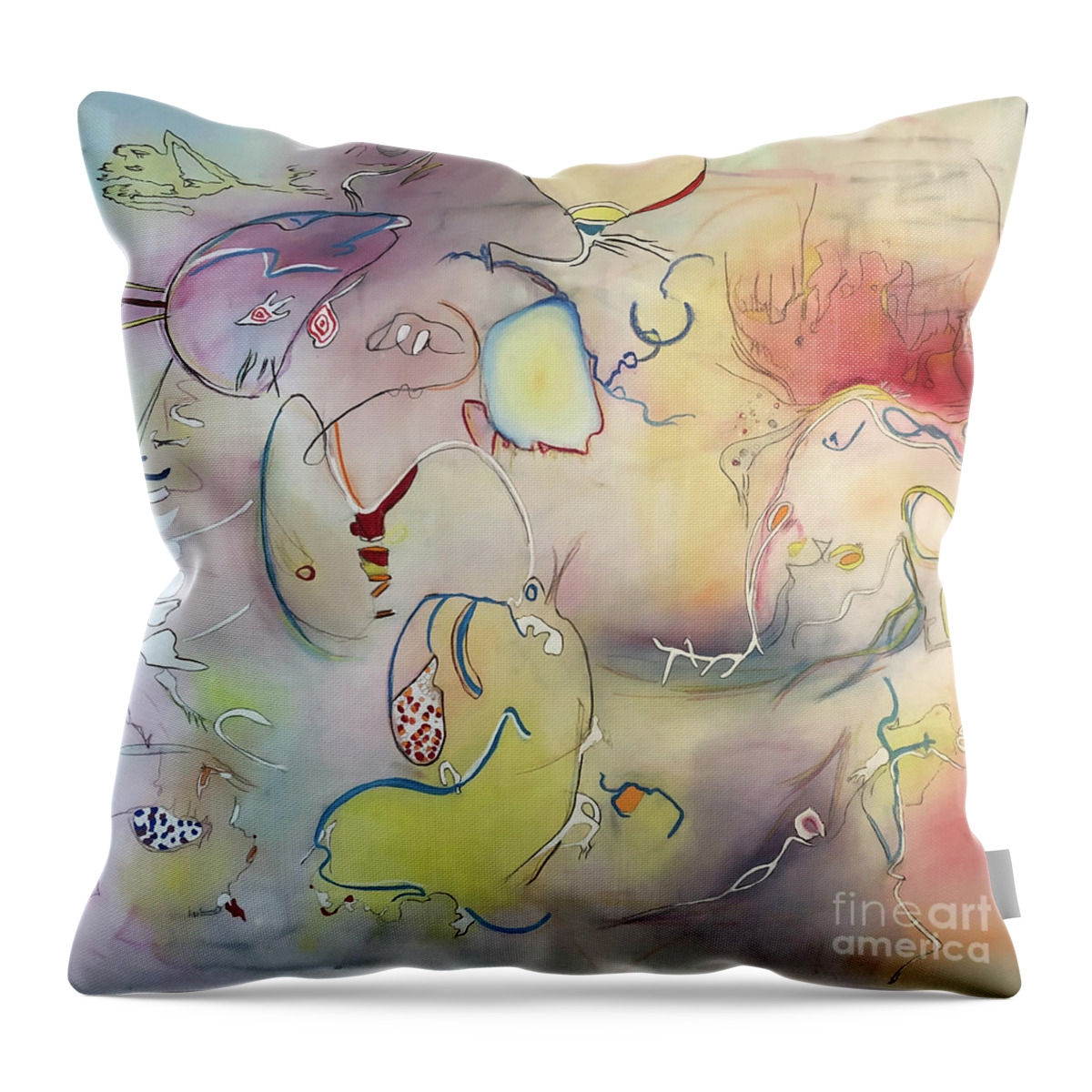 Abstract Throw Pillow featuring the painting Untitled #3 by Jeff Barrett