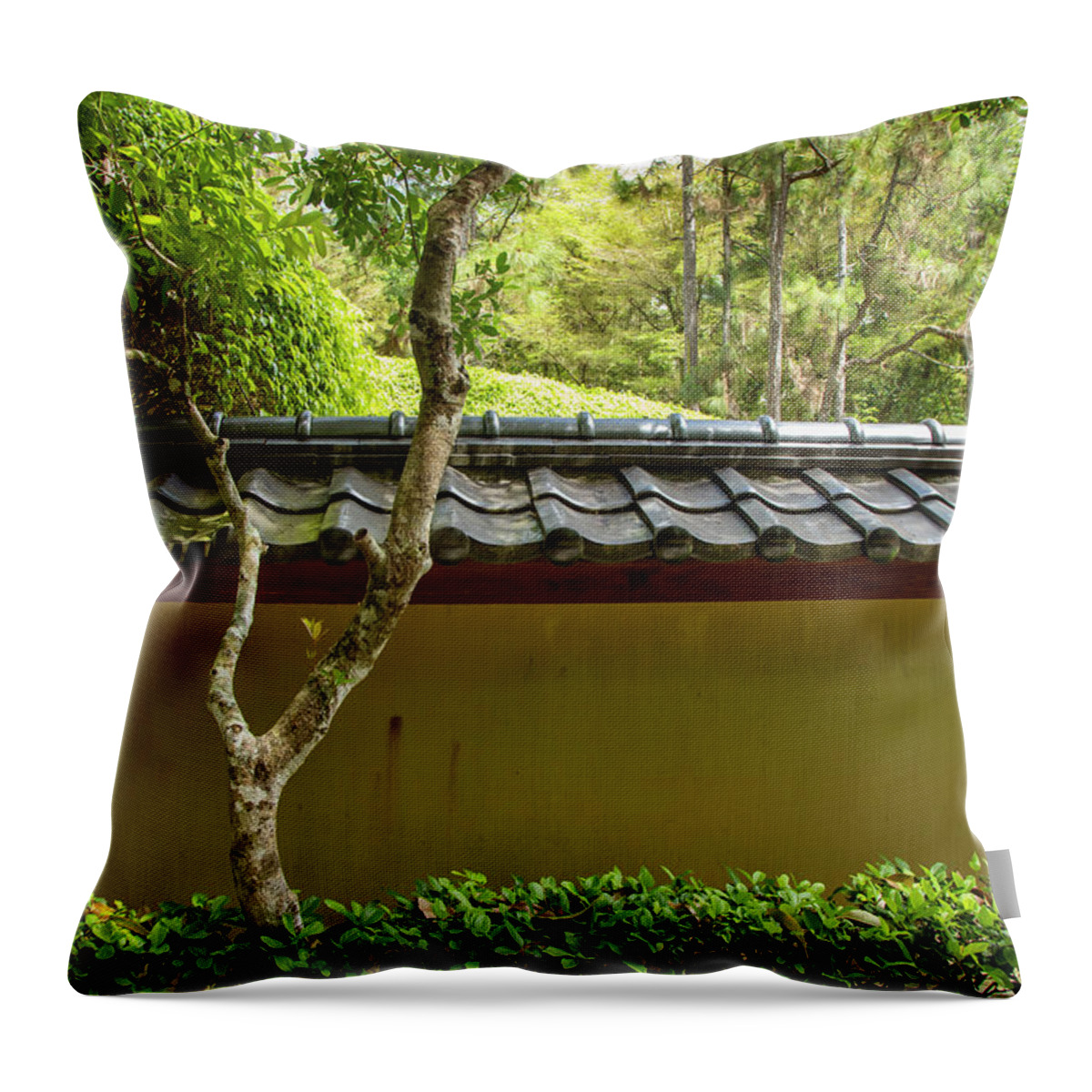 Estock Throw Pillow featuring the digital art Florida, South Florida, Delray Beach, Morikami Japanese Gardens #31 by Lumiere