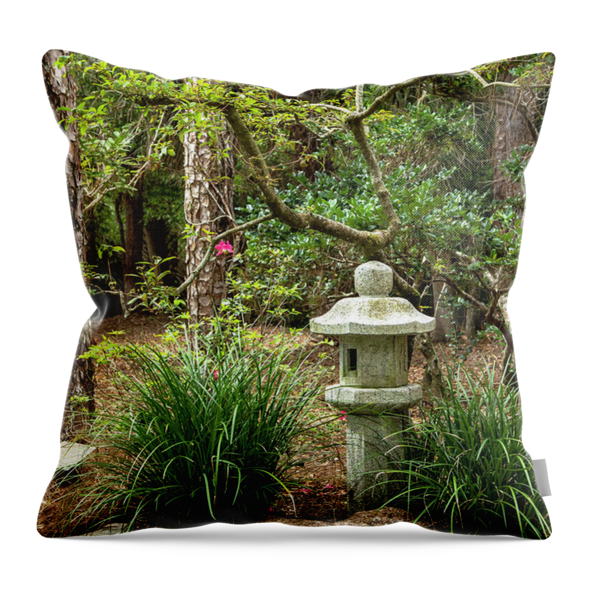 Estock Throw Pillow featuring the digital art Florida, South Florida, Delray Beach, Morikami Japanese Gardens #33 by Lumiere