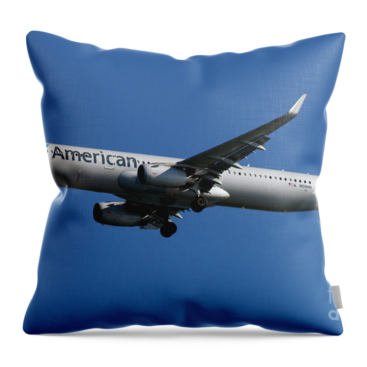 Airplane Throw Pillow featuring the photograph on approach to San Francisco International Airport #33 by Jason O Watson