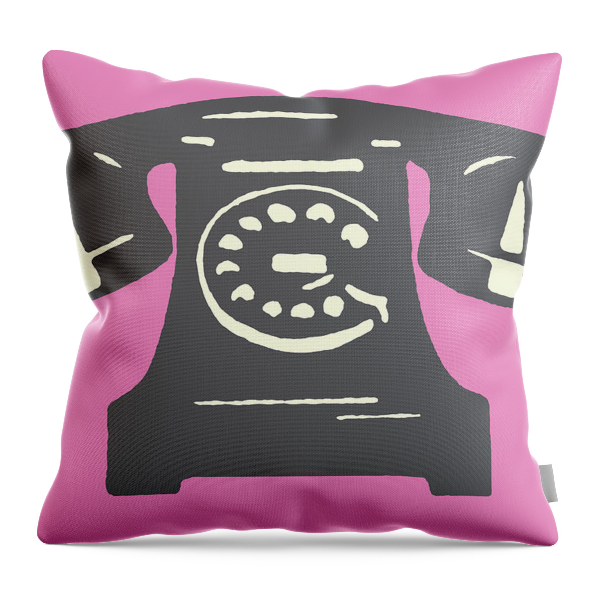 Call Throw Pillow featuring the drawing Rotary Telephone #33 by CSA Images