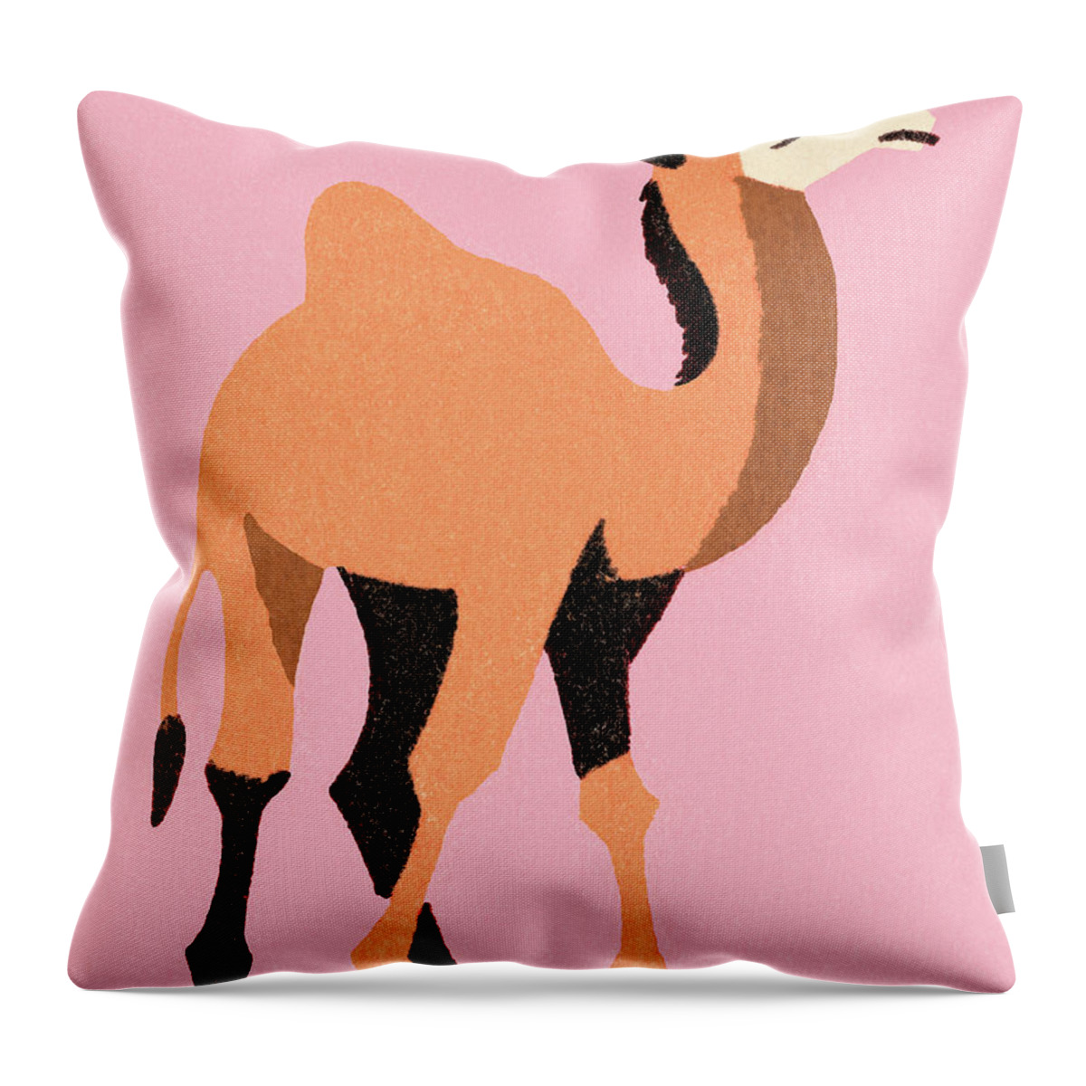 Africa Throw Pillow featuring the drawing Camel #4 by CSA Images