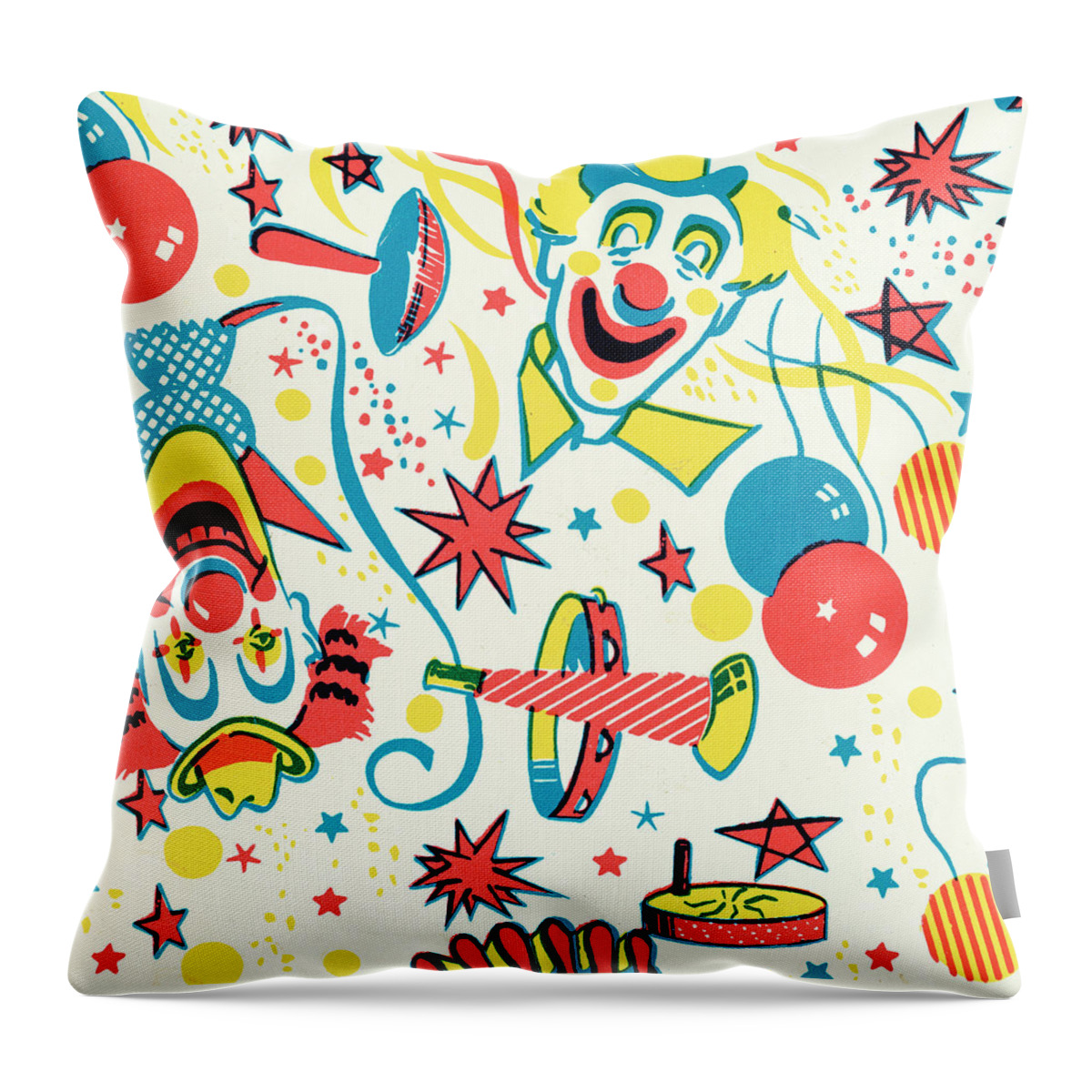 Background Throw Pillow featuring the drawing Clown pattern #4 by CSA Images