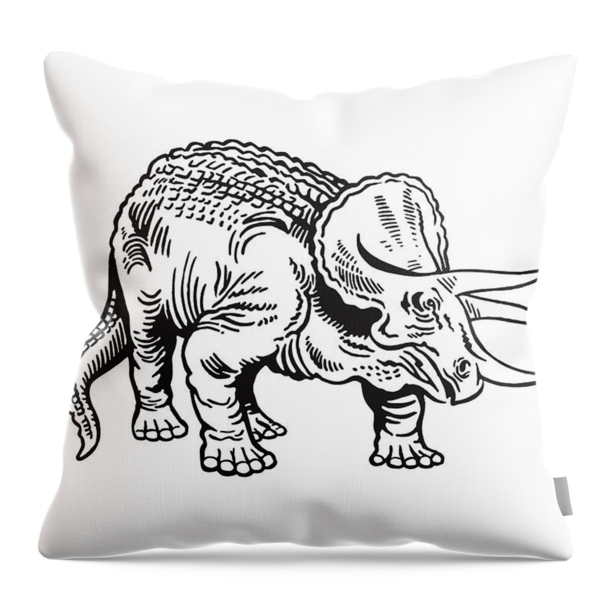 Animal Throw Pillow featuring the drawing Dinosaur #4 by CSA Images